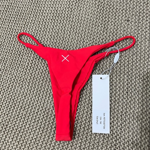 Boutinela Rose Red Petite Bikini Bottoms - Picture 2 of 4